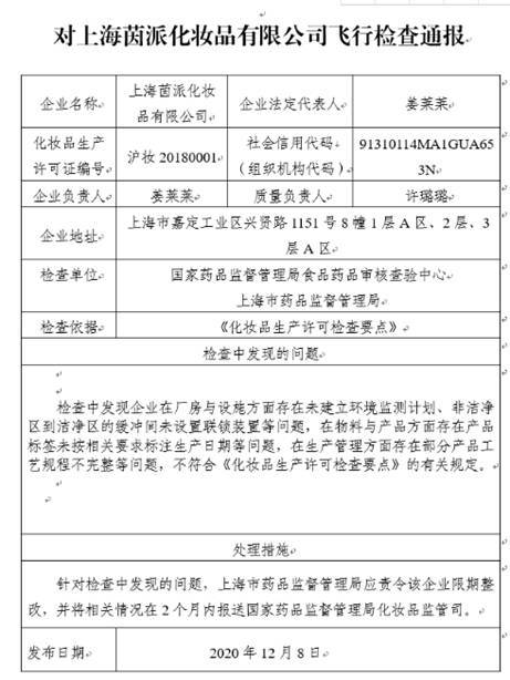 代工厂飞检不合格暴露品牌管理短板 稚优泉、俊平等国产美妆急待对症下药